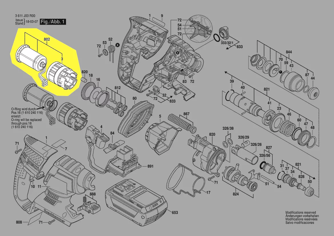 Moteur courant continu réf. 1 617 000 664 BOSCH